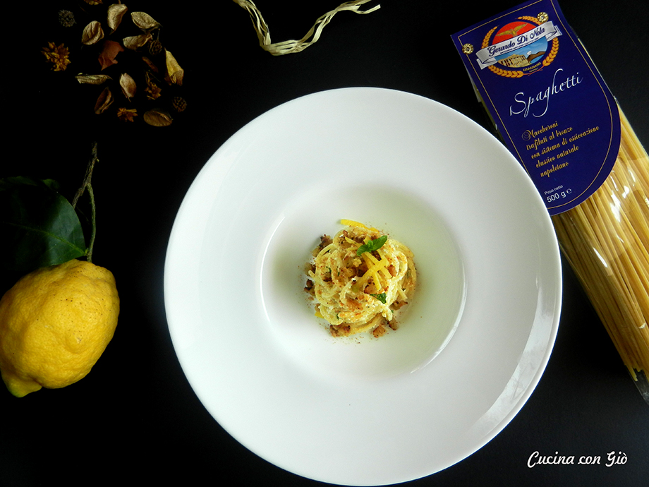 Spaghetti bottarga ricotta limone