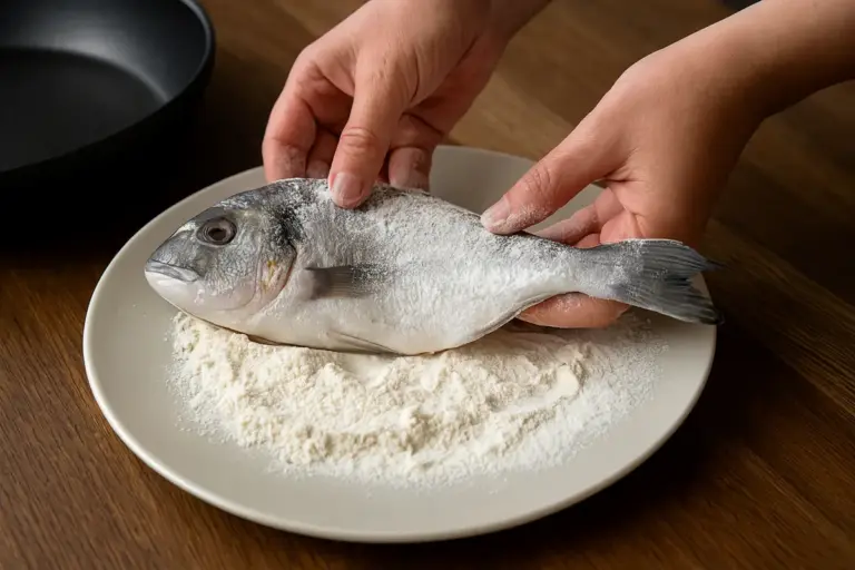 Infarinare il pesce prima di friggere: l’accorgimento che evita la panatura che si stacca