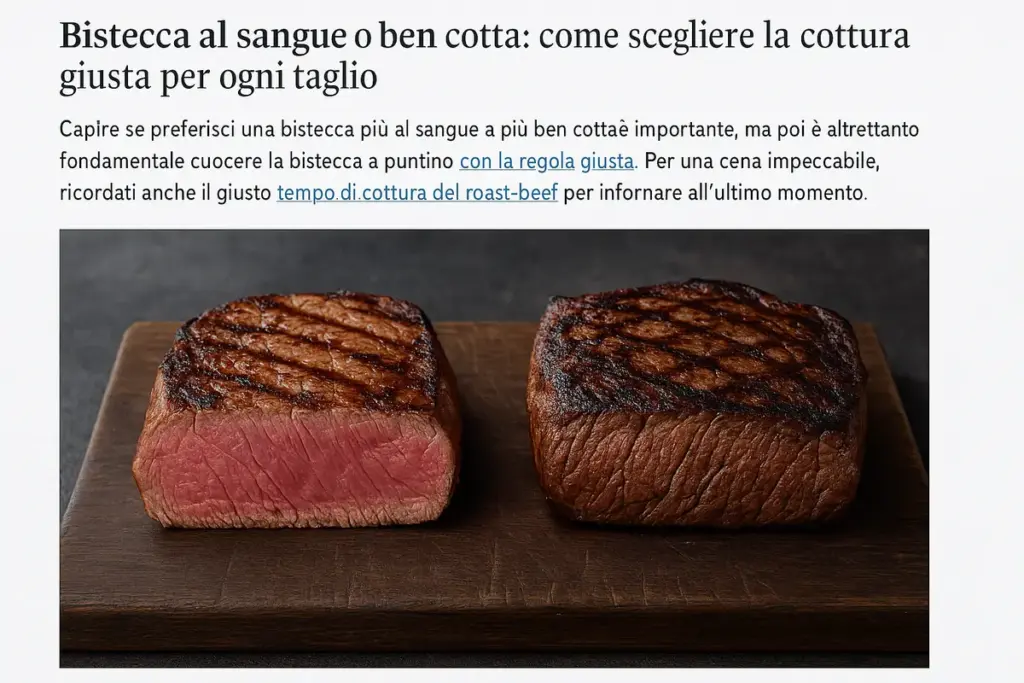 Bistecca al sangue o ben cotta: come scegliere la cottura giusta per ogni taglio