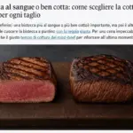 Bistecca al sangue o ben cotta: come scegliere la cottura giusta per ogni taglio