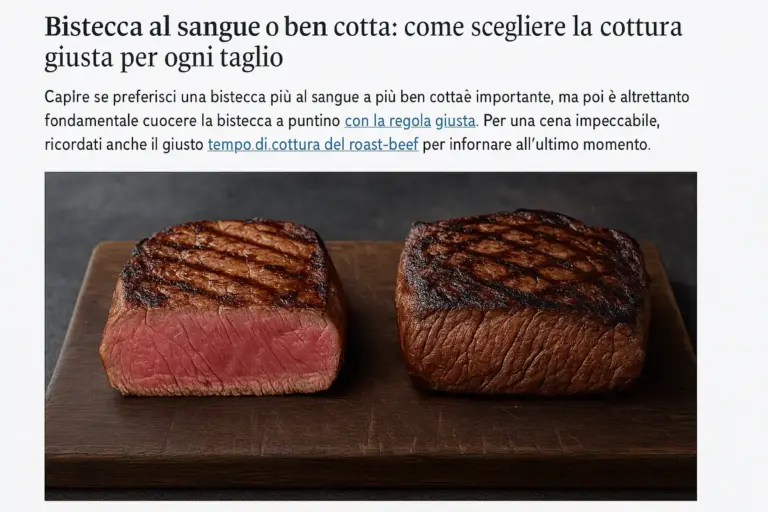 Bistecca al sangue o ben cotta: come scegliere la cottura giusta per ogni taglio