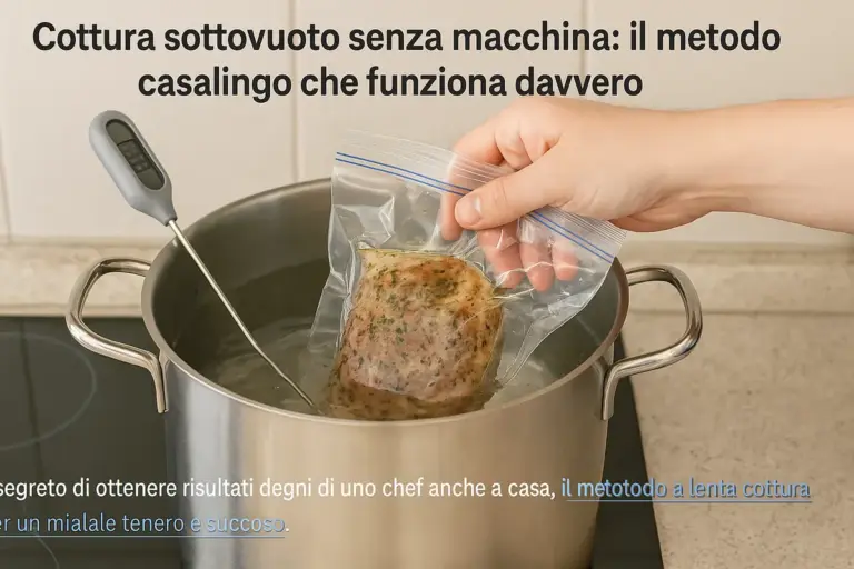 Cottura sottovuoto senza macchina: il metodo casalingo che funziona davvero