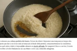 Risotto che attacca al fondo: il calore che devi correggere prima che sia tardi