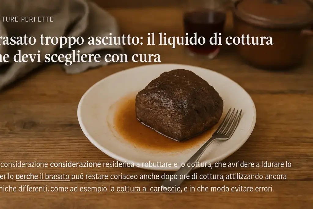 Brasato troppo asciutto: il liquido di cottura che devi scegliere con cura