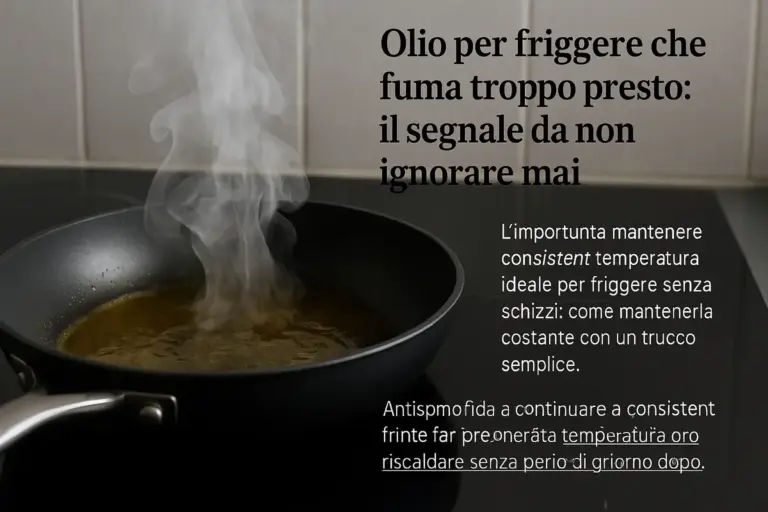 Olio per friggere che fuma troppo presto: il segnale da non ignorare mai