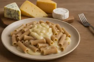 Pasta ai quattro formaggi senza panna: il formaggio che lega senza appesantire