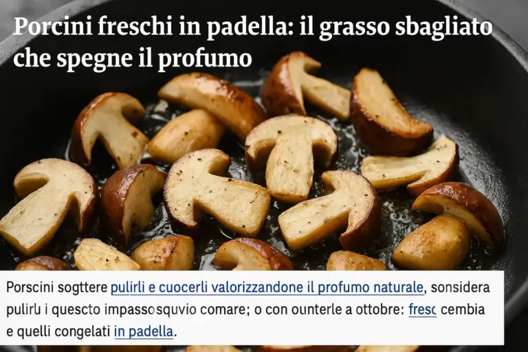 Porcini freschi in padella: il grasso sbagliato che spegne il profumo