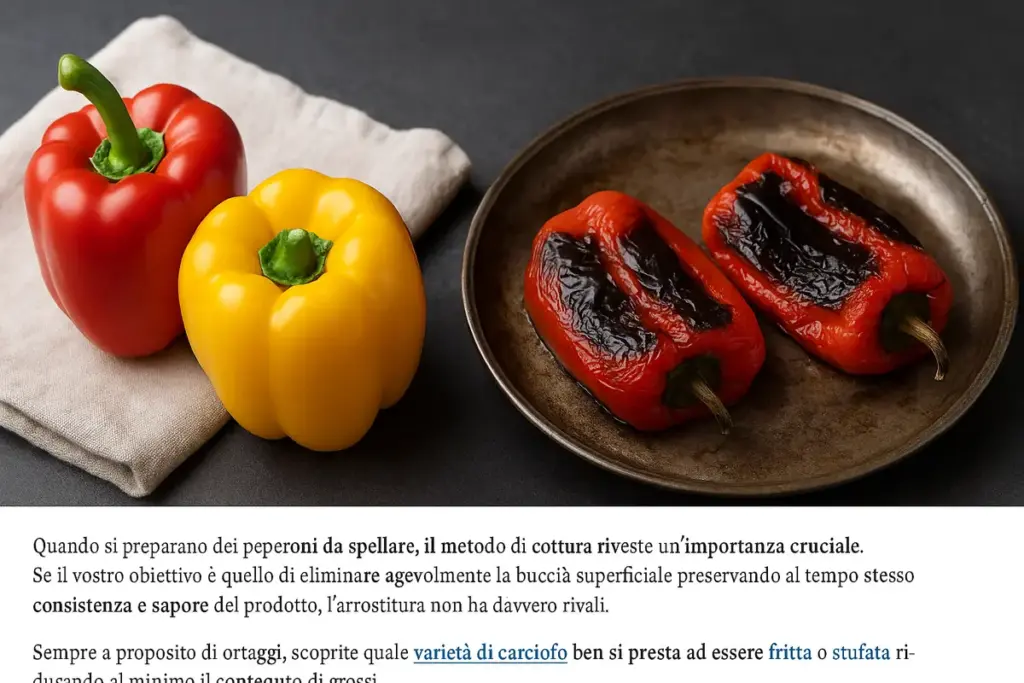 Peperoni da spellare crudi o arrostiti: il metodo che fa la differenza