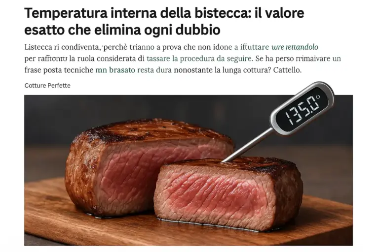Temperatura interna della bistecca: il valore esatto che elimina ogni dubbio