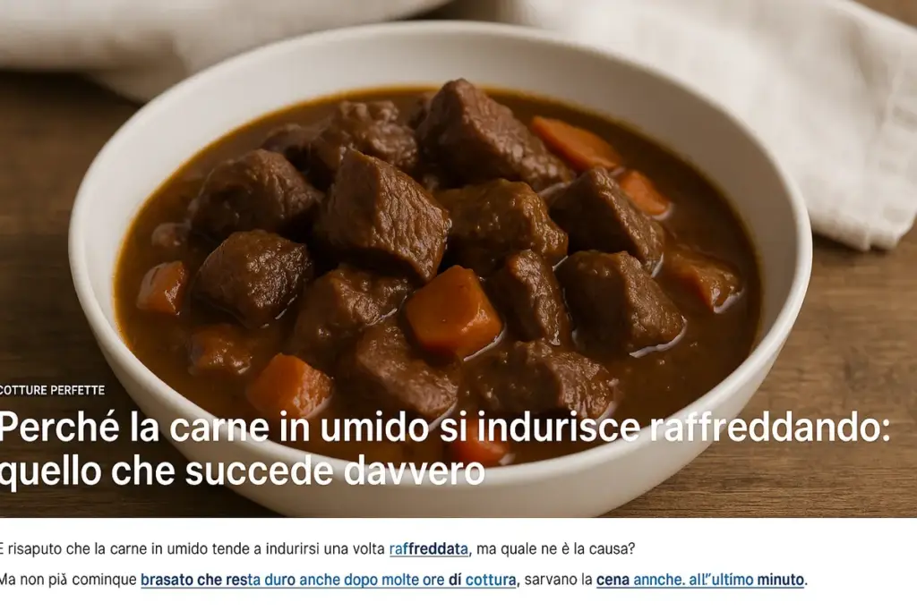 Perché la carne in umido si indurisce raffreddando: quello che succede davvero