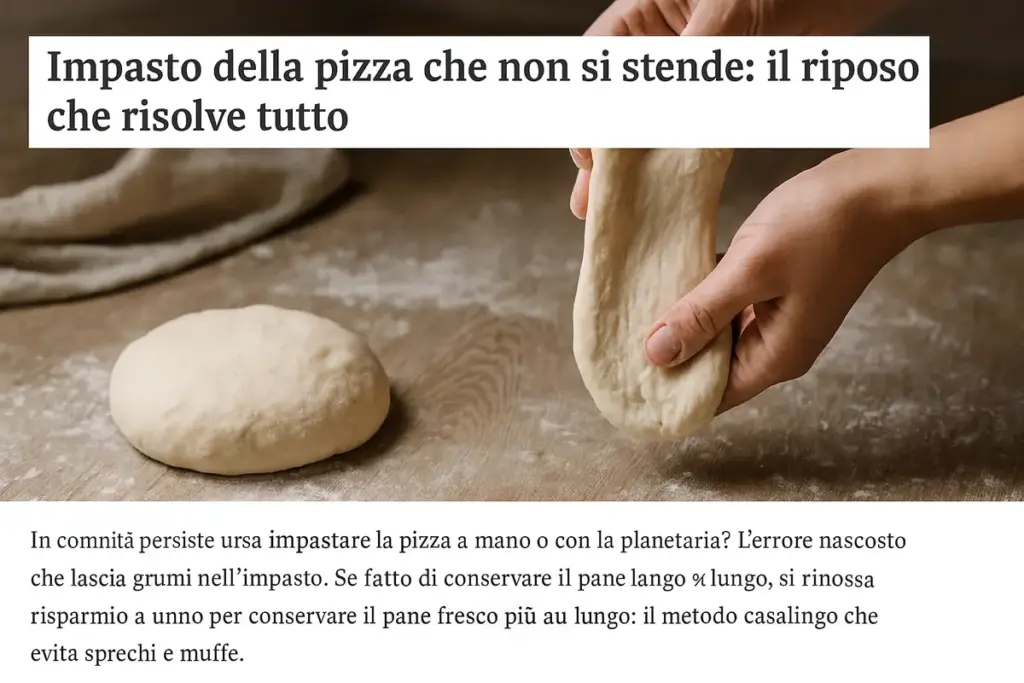 Impasto della pizza che non si stende: il riposo che risolve tutto