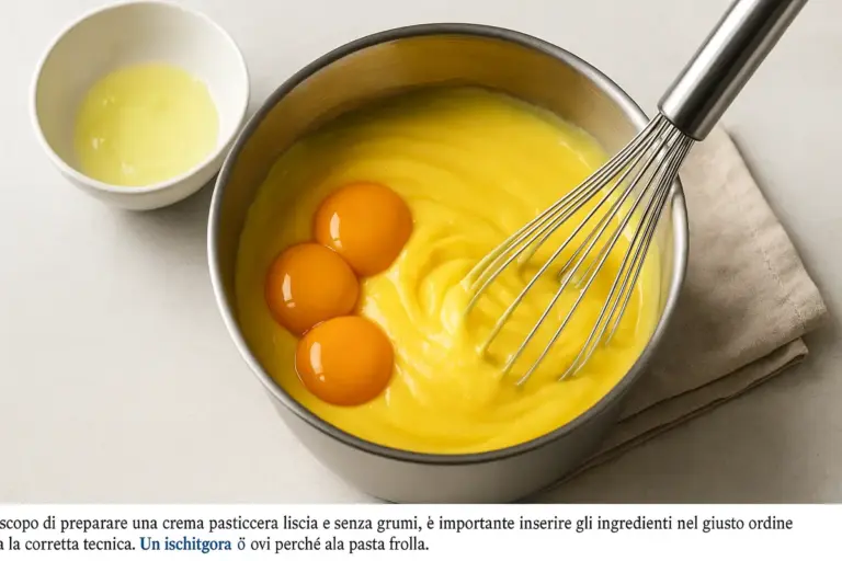 Tuorli nella crema pasticcera: il metodo di incorporo che mantiene la texture liscia