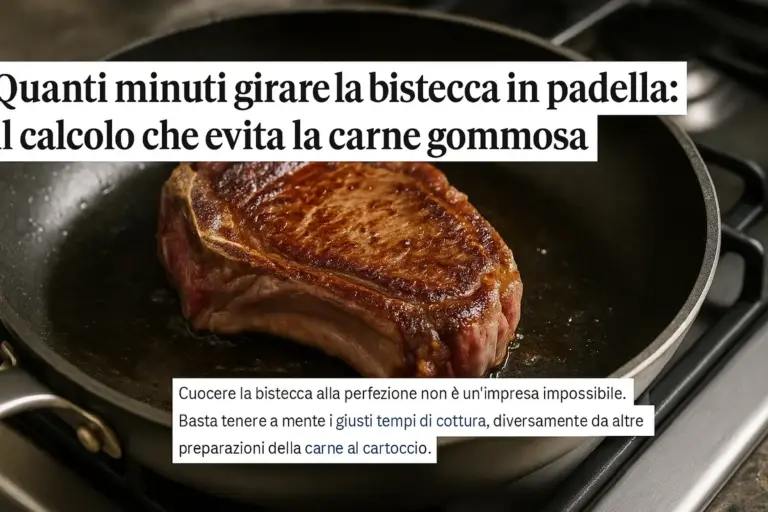 Quanti minuti girare la bistecca in padella: il calcolo che evita la carne gommosa