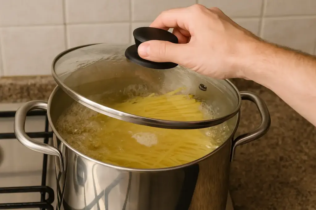 Coperchio durante la cottura della pasta: quando usarlo senza rischi