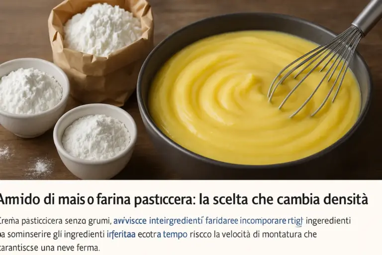 Amido di mais o farina nella crema pasticcera: la scelta che cambia densità e resa