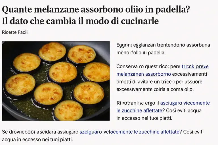 Quante melanzane assorbono olio in padella? il dato che cambia il modo di cucinarle