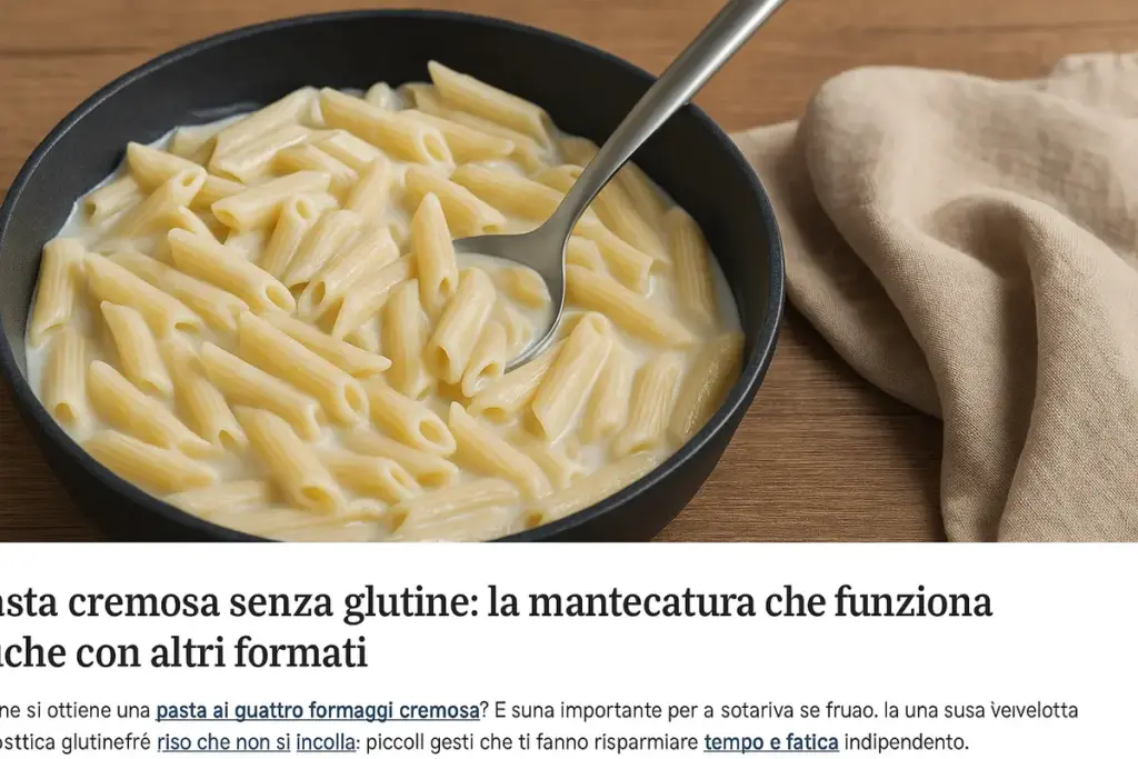 Pasta cremosa senza glutine: la mantecatura che funziona anche con altri formati