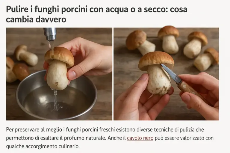 Pulire i funghi porcini con acqua o a secco: cosa cambia davvero