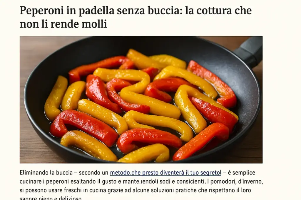 Peperoni in padella senza buccia: la cottura che non li rende molli