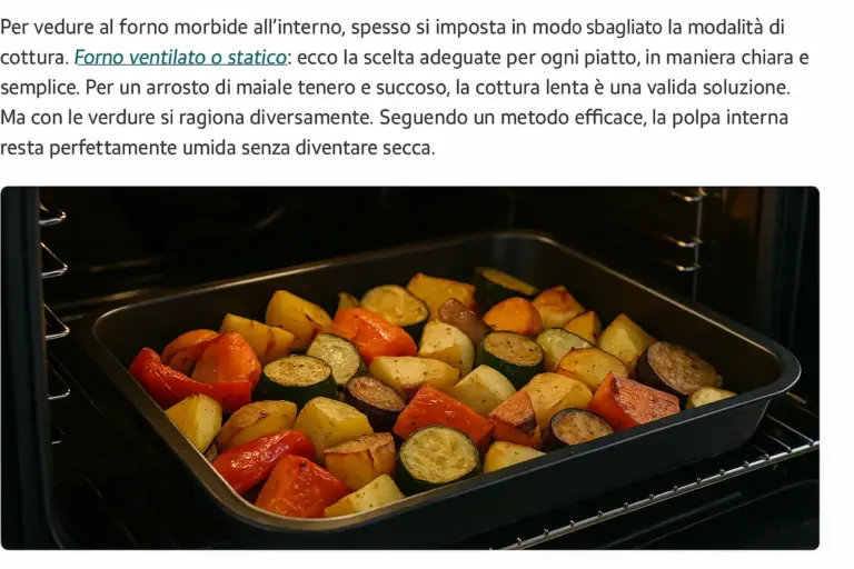 Verdure al forno che restano morbide dentro: la modalità spesso impostata al contrario
