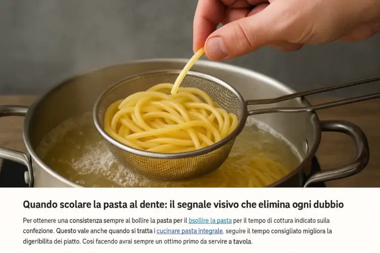 Quando scolare la pasta al dente: il segnale visivo che elimina ogni dubbio