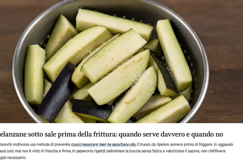 Melanzane sotto sale prima della frittura: quando serve davvero e quando no