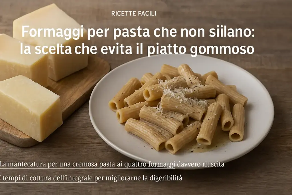 Formaggi per pasta che non si filano: la scelta che evita il piatto gommoso