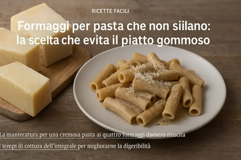 Formaggi per pasta che non si filano: la scelta che evita il piatto gommoso