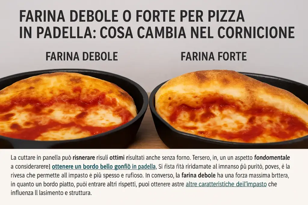 Farina debole o forte per pizza in padella: cosa cambia nel cornicione