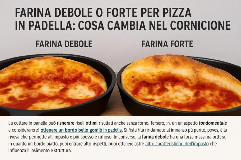 Farina debole o forte per pizza in padella: cosa cambia nel cornicione