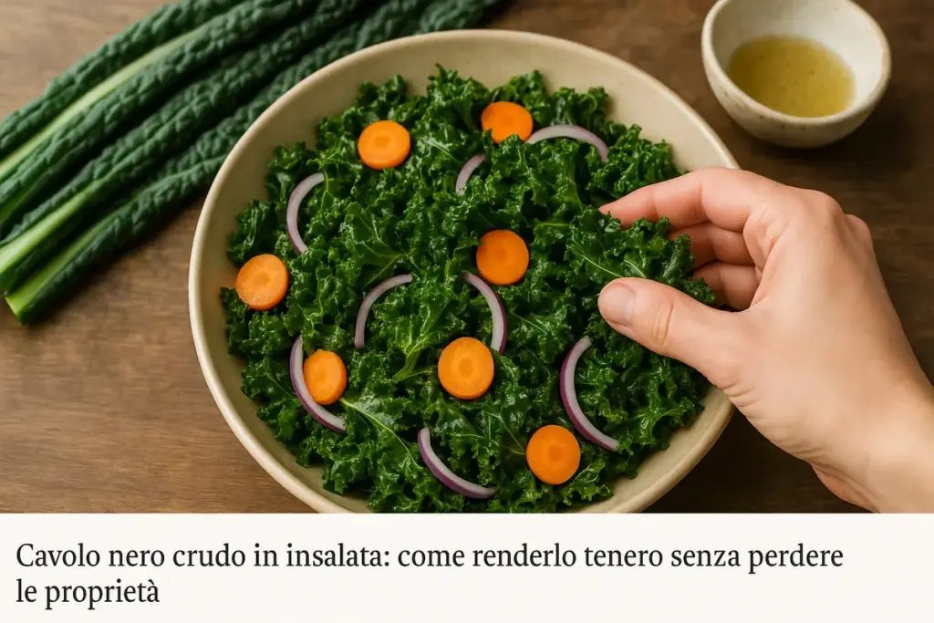 Cavolo nero crudo in insalata: come renderlo tenero senza perdere le proprietà