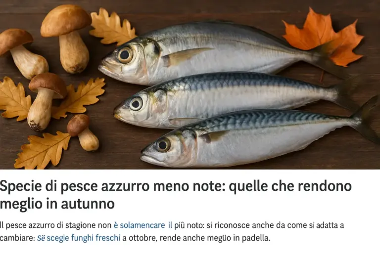 Specie di pesce azzurro meno note: quelle che rendono meglio in autunno