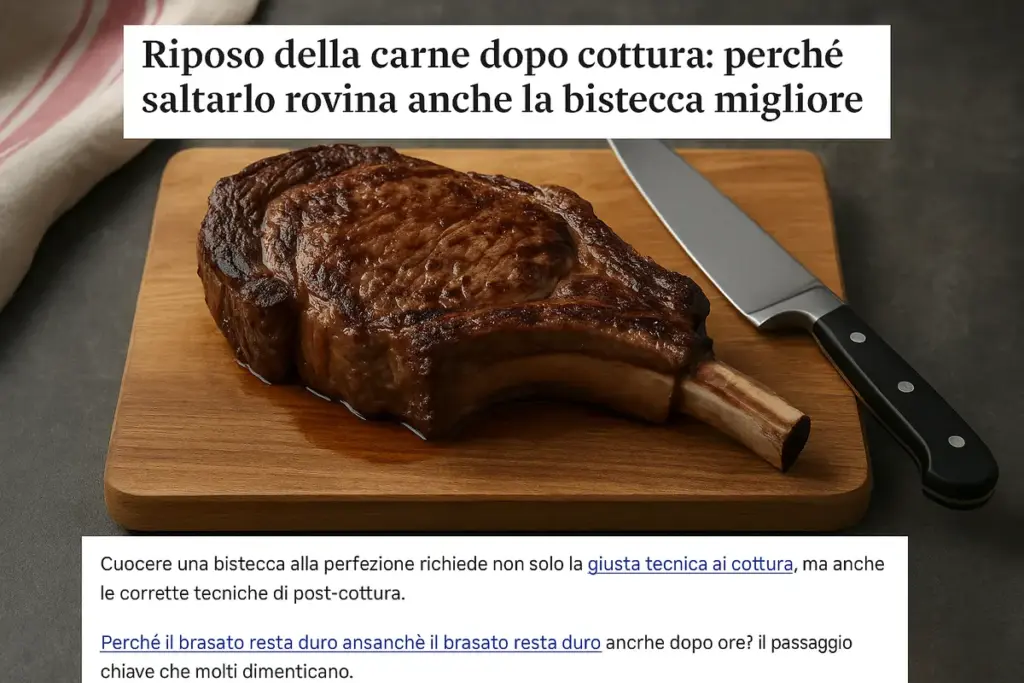 Riposo della carne dopo cottura: perché saltarlo rovina anche la bistecca migliore
