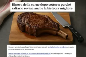 Riposo della carne dopo cottura: perché saltarlo rovina anche la bistecca migliore