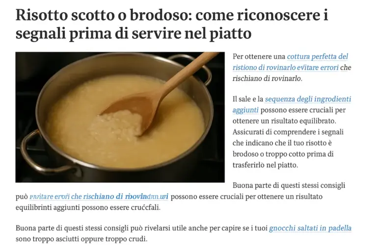 Risotto scotto o brodoso: come riconoscere i segnali prima di servire nel piatto