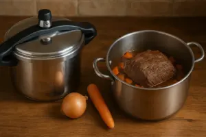 Brasato in pentola a pressione o pentola normale: cosa cambia davvero