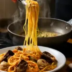 Pasta con i funghi poco legata: come acqua di cottura e fondo della padella aiutano a creare il condimento