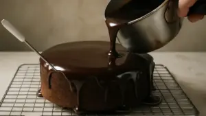 Ganache al cioccolato per coprire una torta: quando versarla per ottenere una superficie uniforme